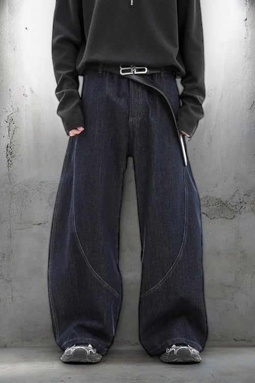『評価★4.8以上／保存数 No.1🥇』【COVER:FIT】Ultra Wide Curved Denim Pants mry001783