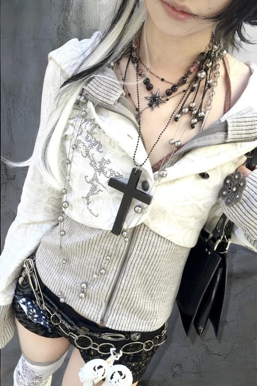 Layered Knit Zip Top mry002131