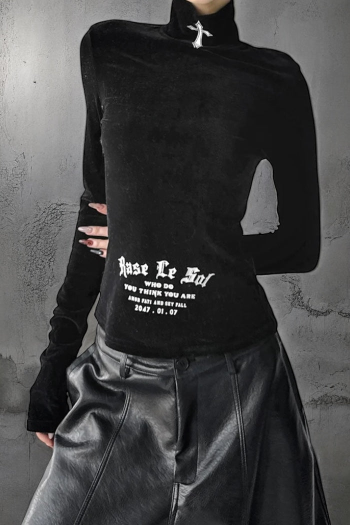 Cross Turtleneck Long Sleeve Top mry002191