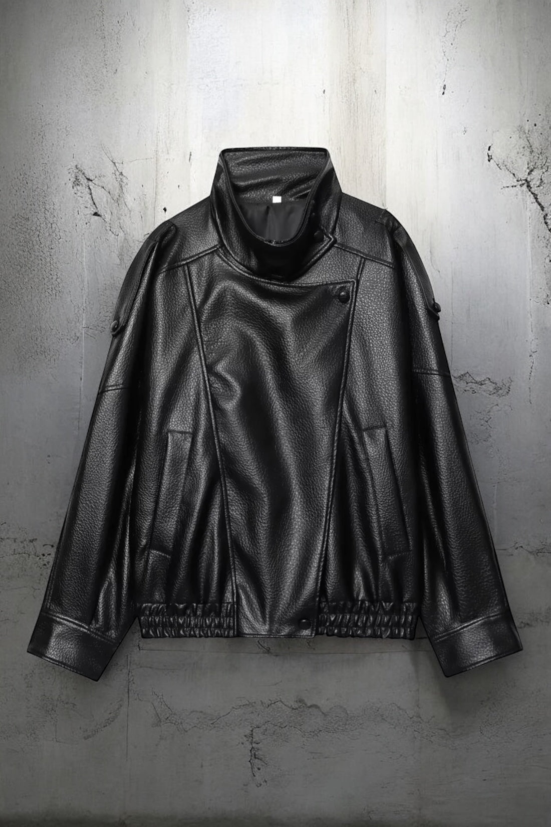 Stand Collar Leather Jacket mry002022