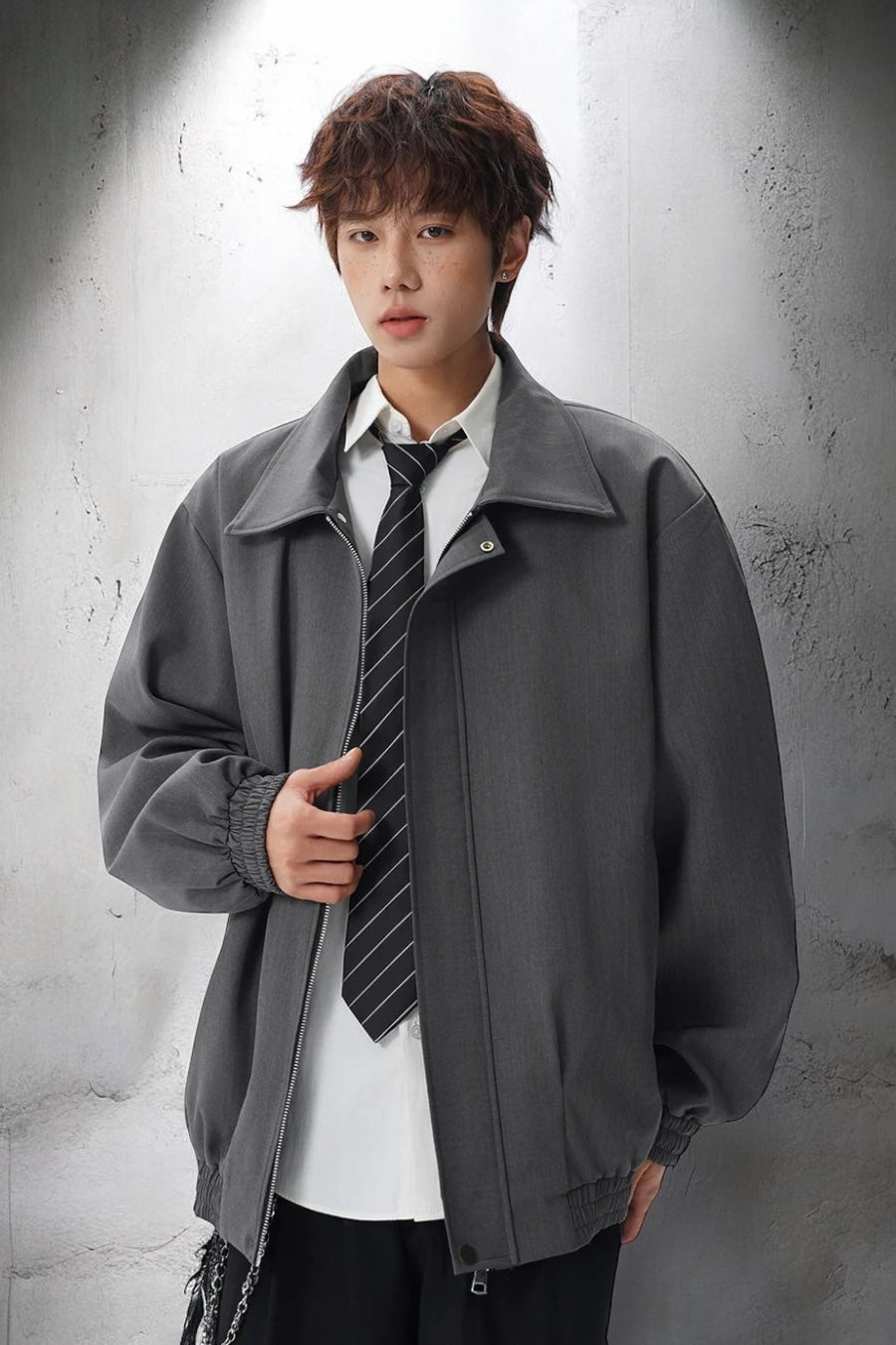 Stand Collar Zip-Up Blouson mry002228