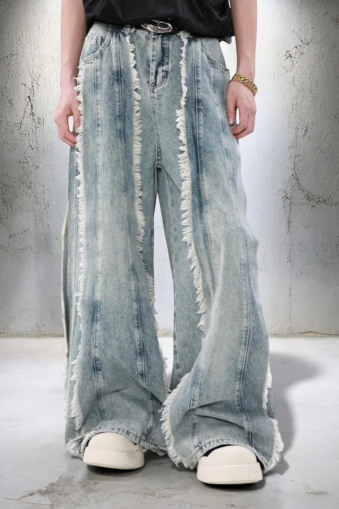 アメリカン 韓国ストリート 韓国カジュアル レトロ ワイドシルエット デニムパンツ mry001393