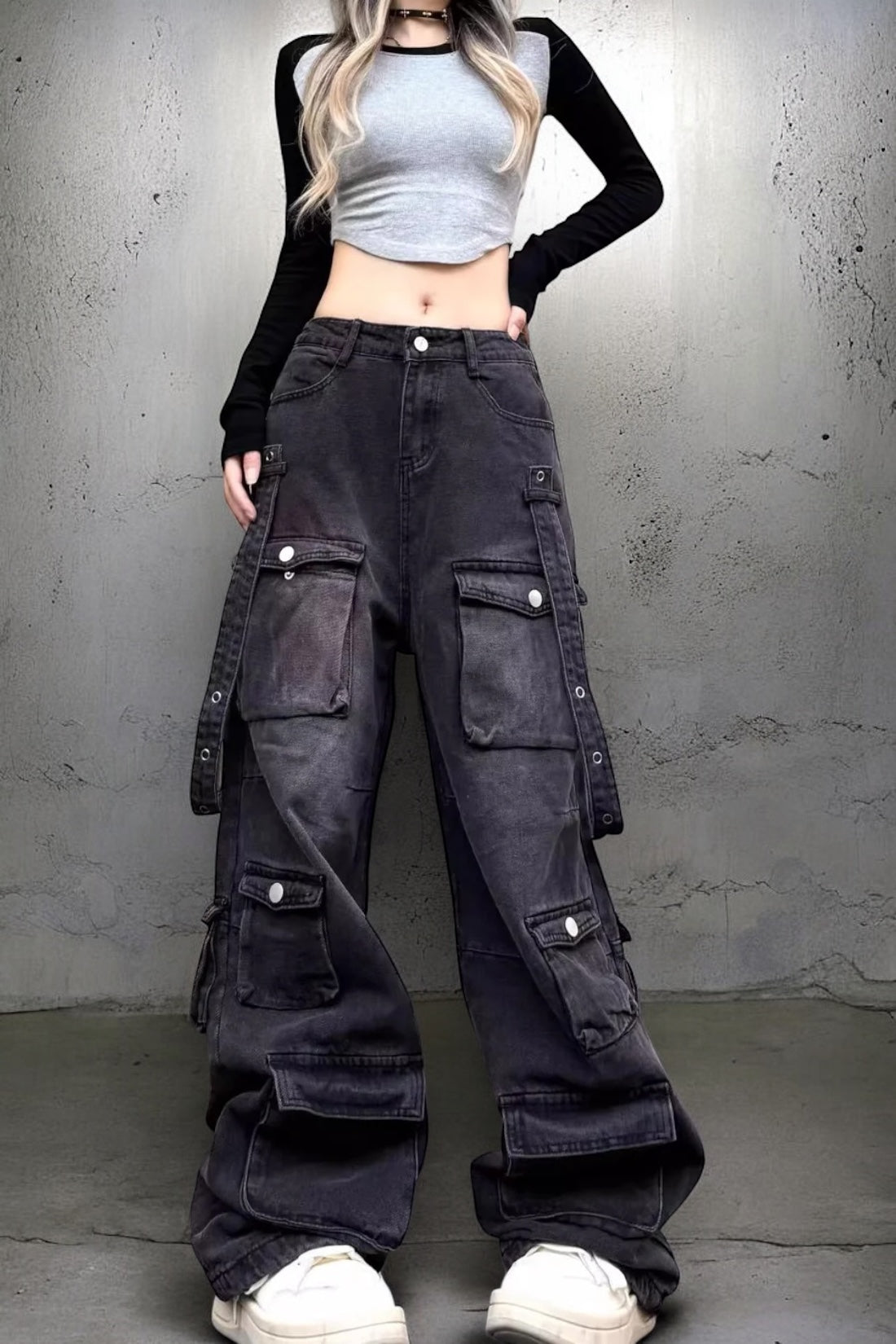 【2color/Unisex】Urban Street Wide Cargo Pants mry001608