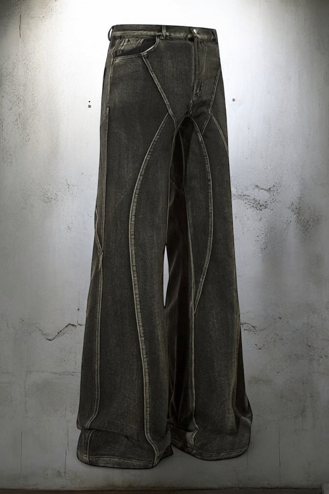 Architectural Wide-Leg Denim Pants mry001650