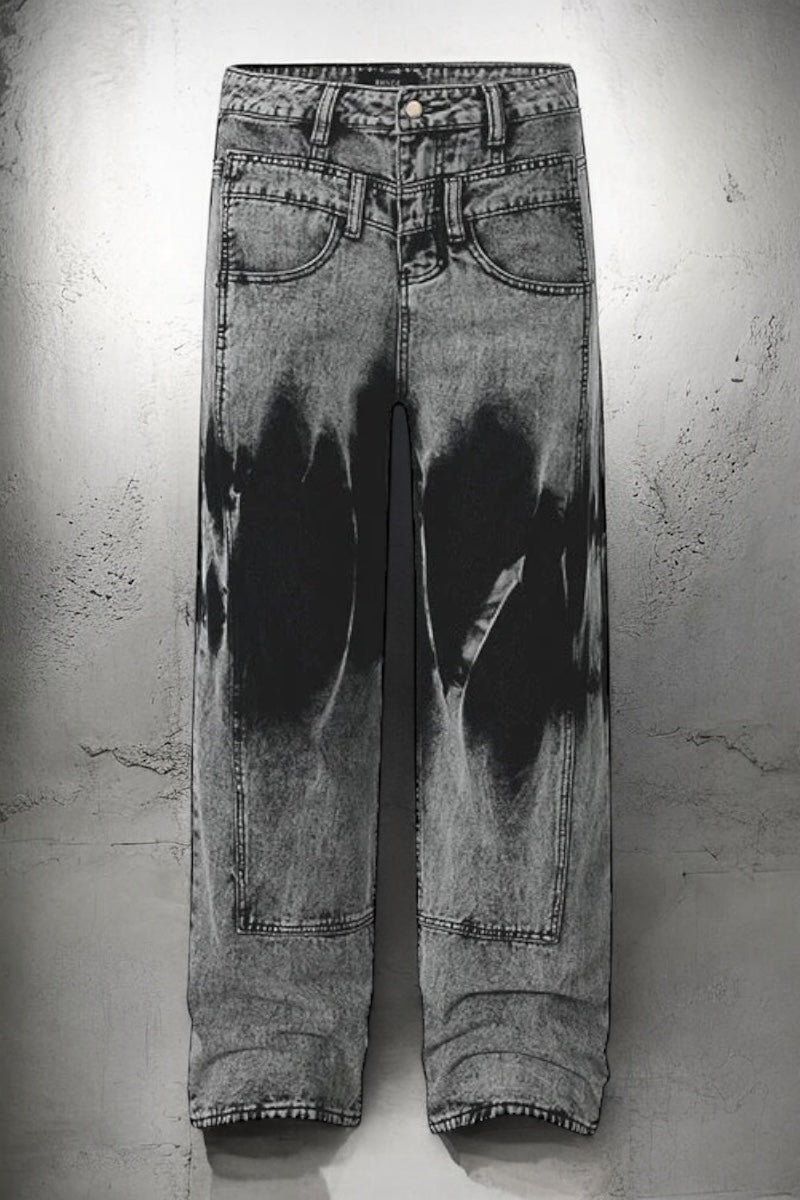 アメリカン 韓国ストリート 韓国カジュアル ヴィンテージ レトロ デニム ワイドパンツ mry001392