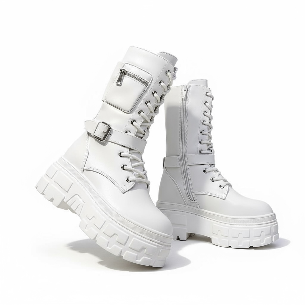 【2color】Utility Pocket Platform Combat Boots mry001670