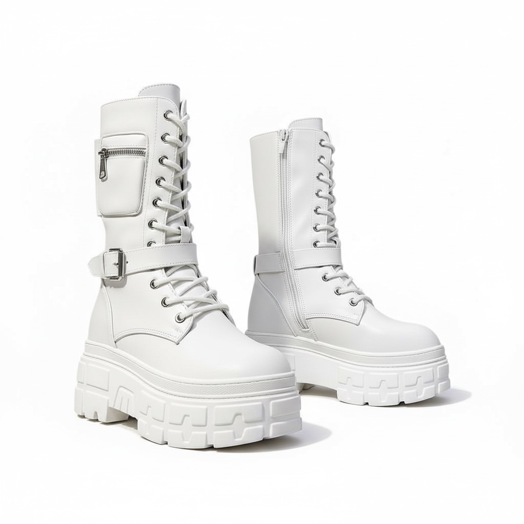 【2color】Utility Pocket Platform Combat Boots mry001670