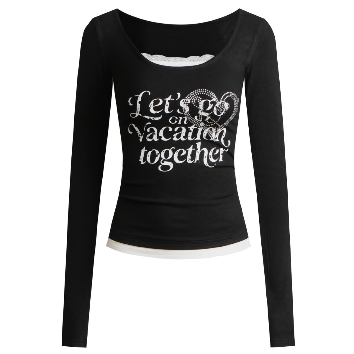 【新作】レースハート フィットTシャツ mry002789