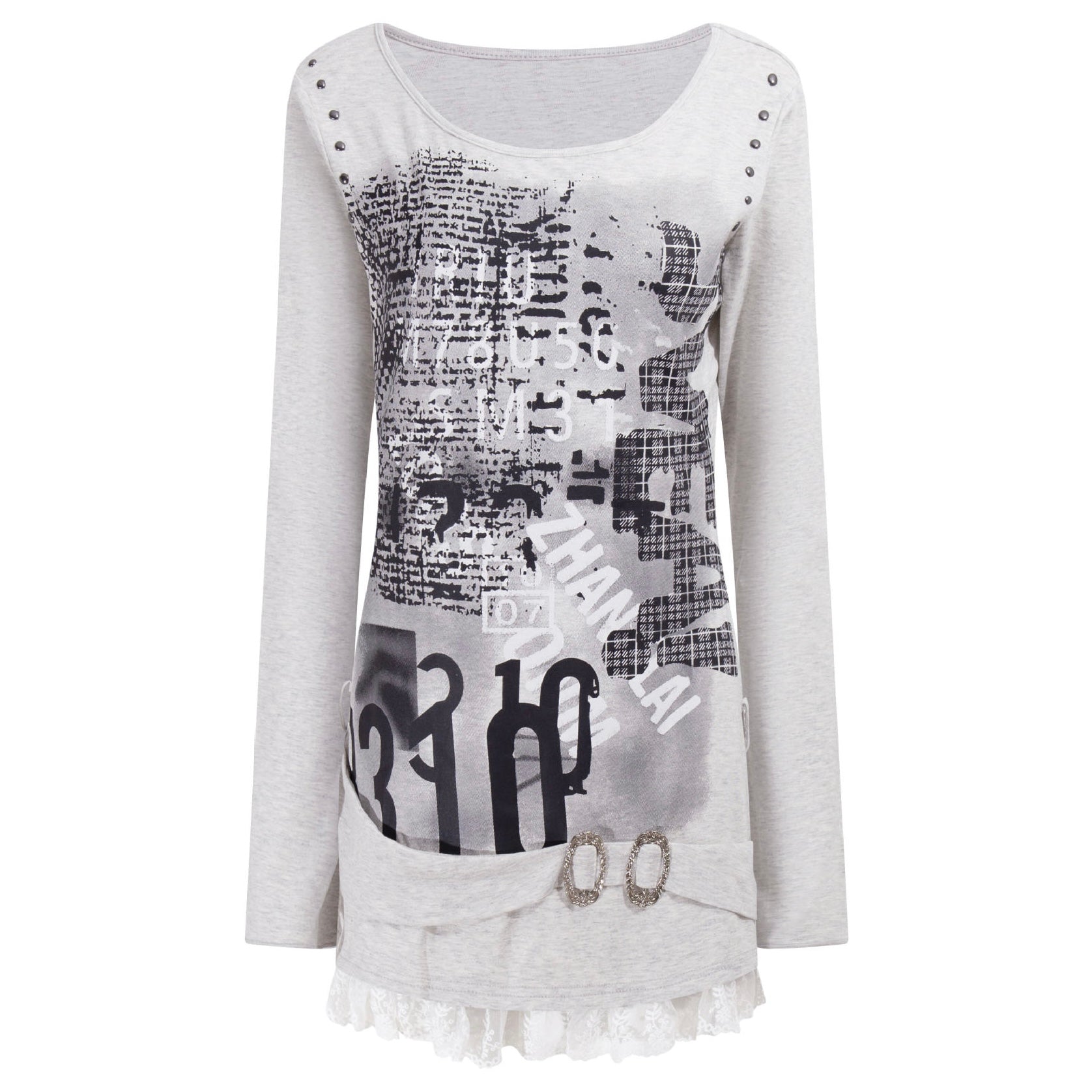 【新作】スタッズバックル フィットTシャツ mry002809