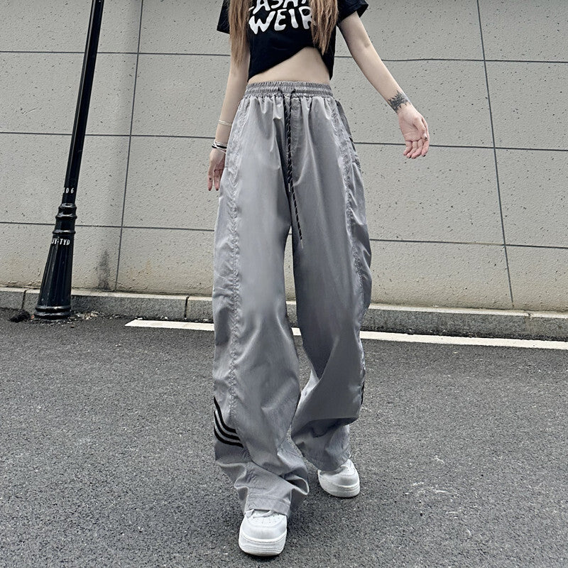 2カラー展開 2023SS ハイストリート スプライシング ルーズ ストレート パンツ ユニセックス 韓国ストリート 韓国カジュアル　mry000911