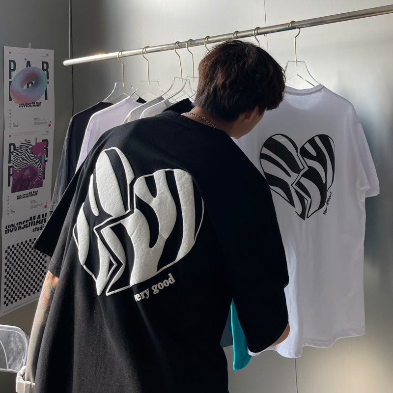 【送料無料】ハートロゴ 2カラー Tシャツ 韓国ストリート 韓国カジュアル ユニセックス シンプルコーデ　mry000553