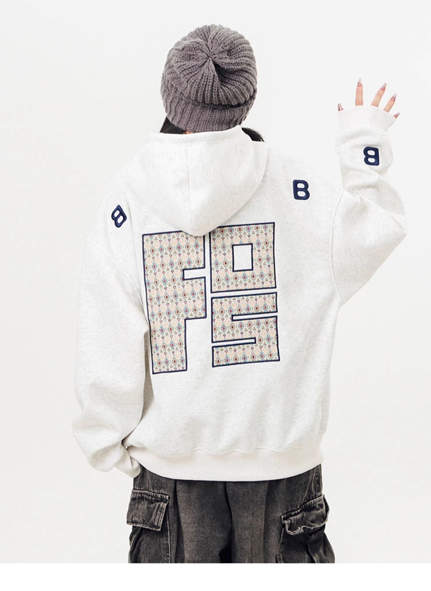 【2color】B-Emblem Oversized Hoodie mry001635