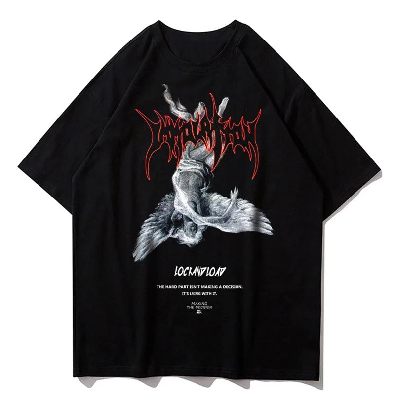 【送料無料】2カラー展開 2023SS ストリート エンジェル 半袖Tシャツ 韓国カジュアル 韓国ストリート　mry000850