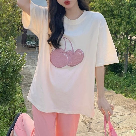 さくらんぼ　ゆったり　ミディアム　Tシャツ　mry000050