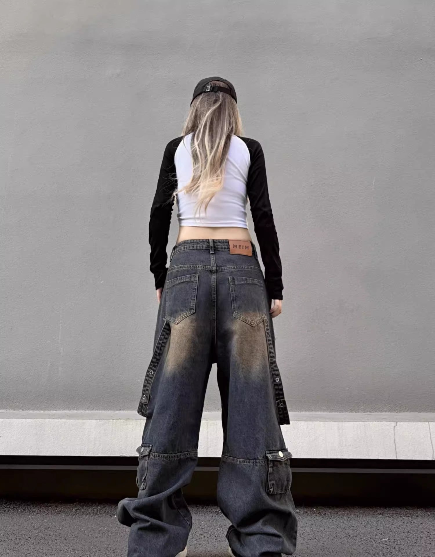 【2color/Unisex】Urban Street Wide Cargo Pants mry001608
