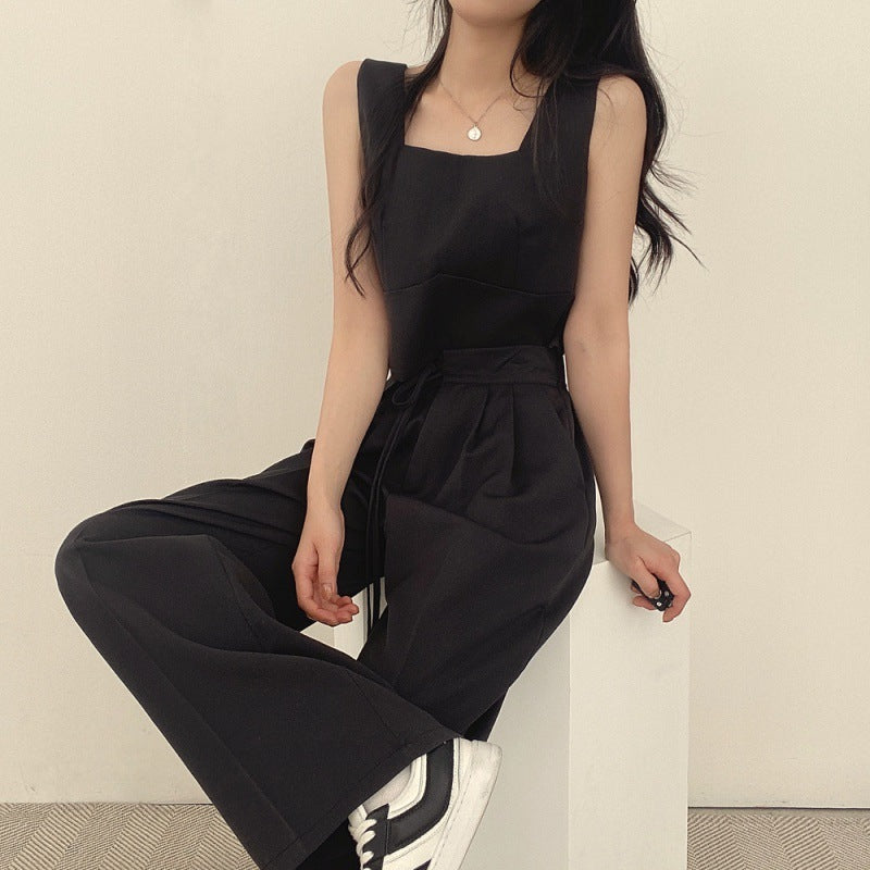 2カラー展開 2023SS サマーセットアップ ショートベスト スーツパンツ 韓国カジュアル   mry000833