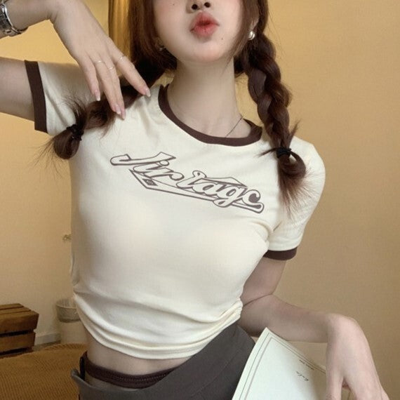 2カラー展開 アメリカン ホットガール デザイン レトロTシャツ　mry000638