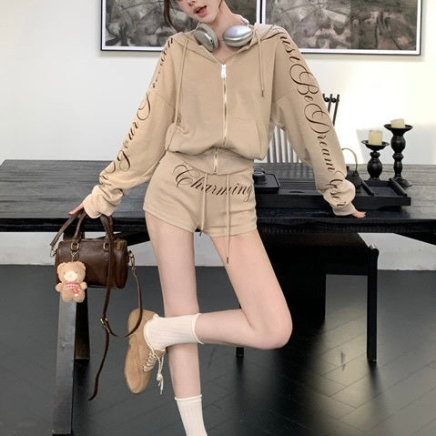 【Orchid】セットアップ ジッパーパーカー ショートパンツ mry001519