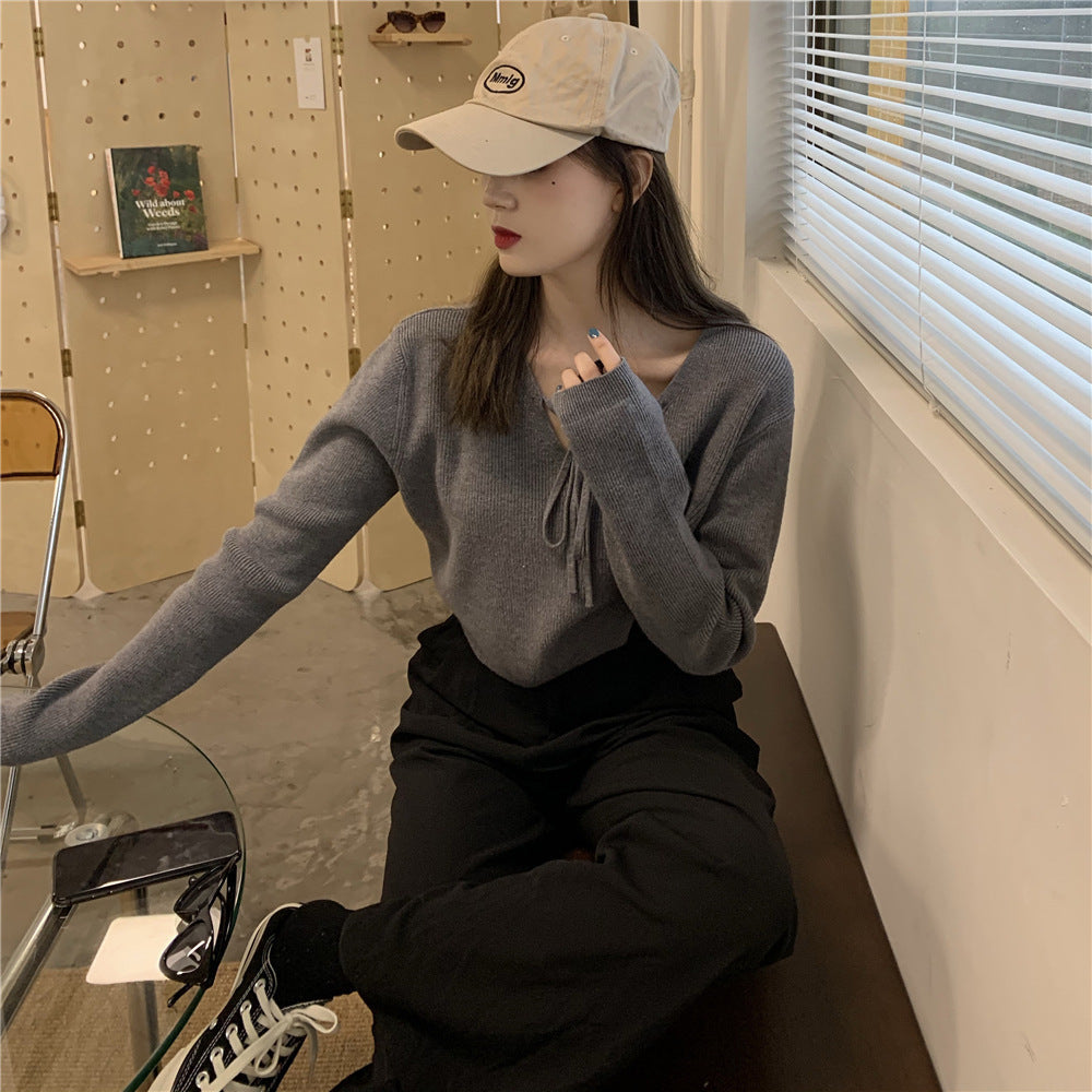 【送料無料】4カラー展開 2023SS スリムストリート オーバーニットウェア Vネック デザイン 韓国ストリート 韓国カジュアル  mry000707