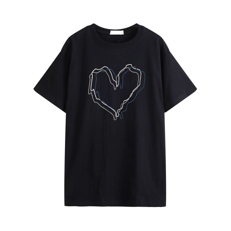 アメリカンレトロ ハートプリントTシャツsle000051