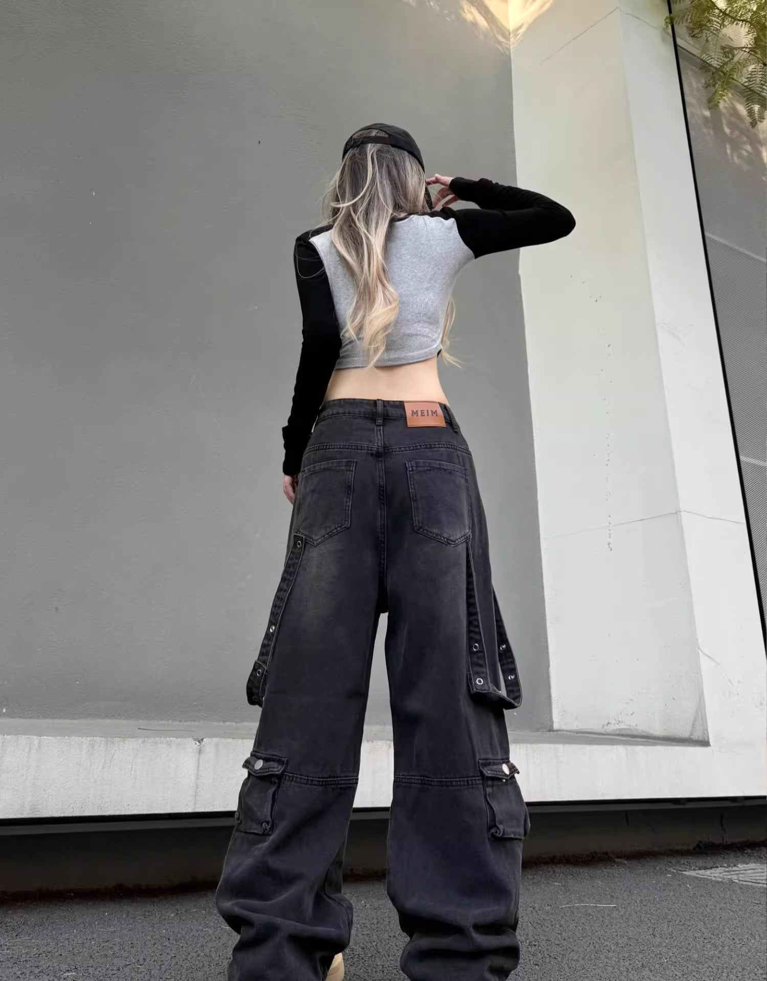 【2color/Unisex】Urban Street Wide Cargo Pants mry001608