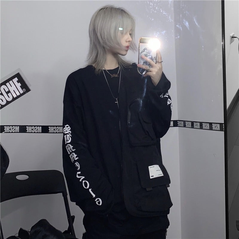 スリーブプリント　Tシャツ　ストリート　mry000329