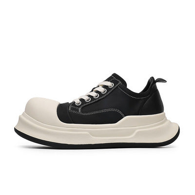 【Unisex / 22.5cm-27cm】Black Round Head Shoes スニーカー mry001596