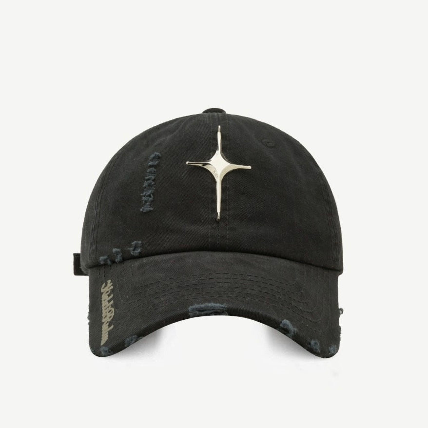 【4color】Distressed Metal-Accent  Cap mry001613