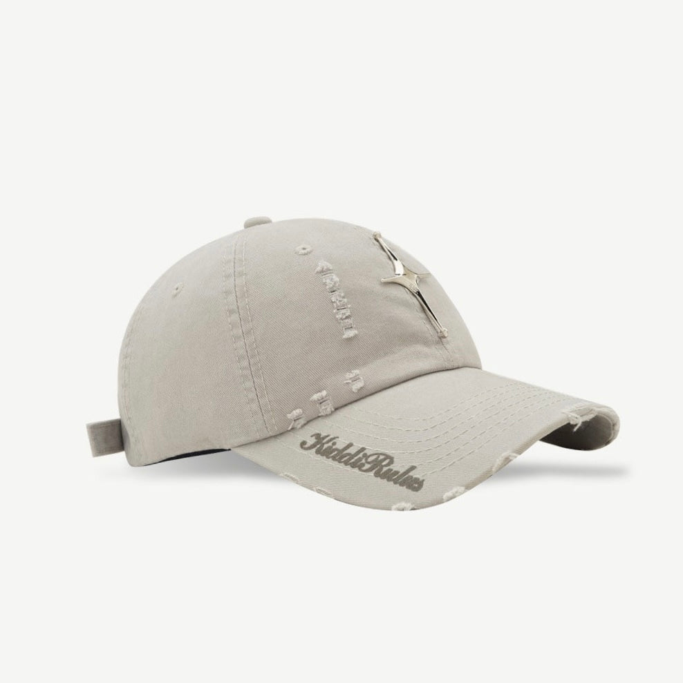 【4color】Distressed Metal-Accent  Cap mry001613