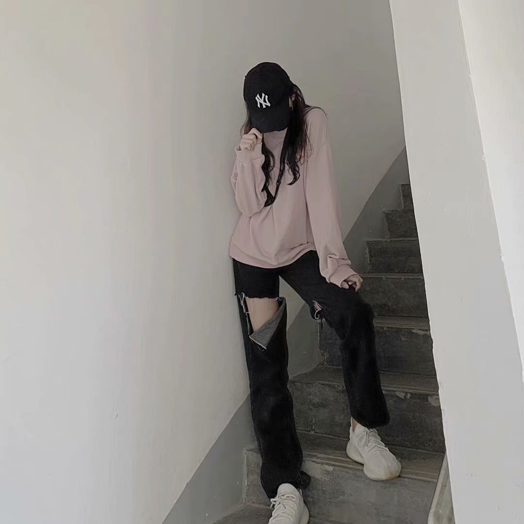 ダメージブラックデニム　mry000273