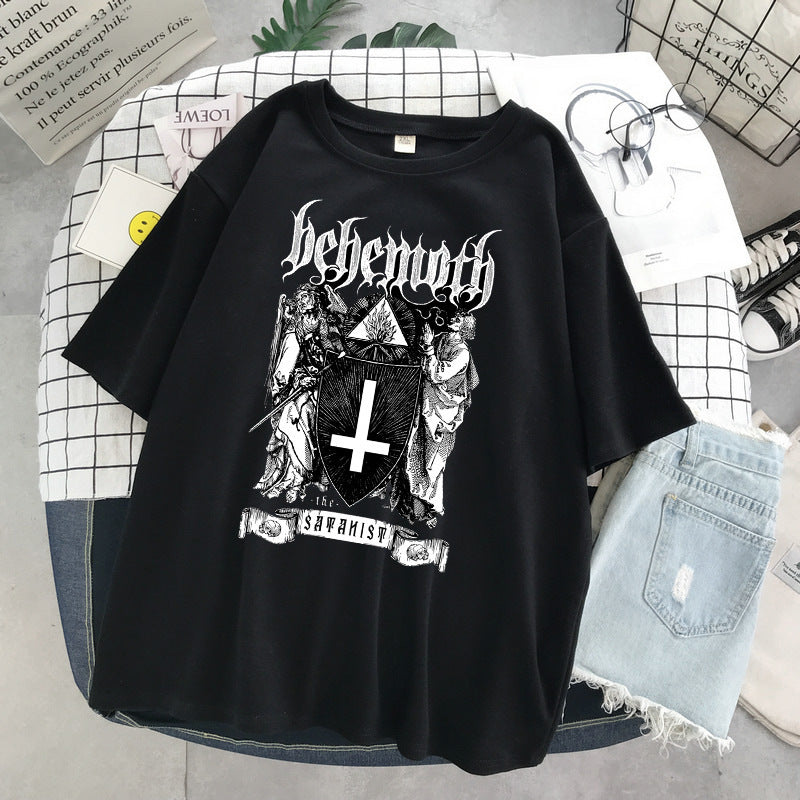 2023SS 韓スト ブラック 半袖 Tシャツ クロスデザイン 韓国ストリート 韓国モード   mry000853