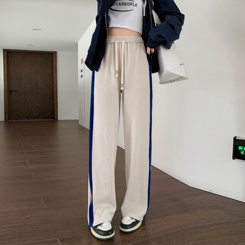 【送料無料】2023SS ワイドレッグ ハイウエスト パンツ ルーズストレート 韓国ストリート 韓国カジュアル　mry000881