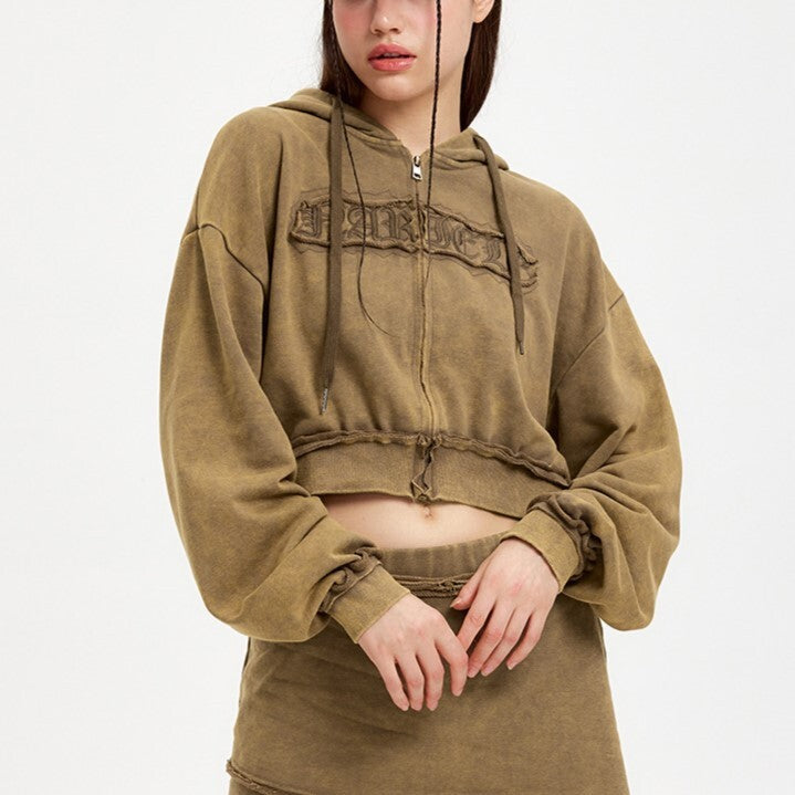 【2color】 Set Up (Hoodie) Cropped Hoodie  mry000990