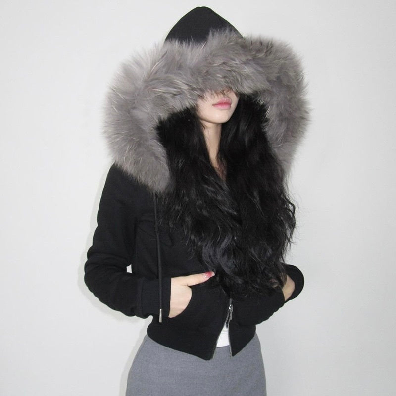 【DOPE GIRL】ファー付きフーディ mry001505