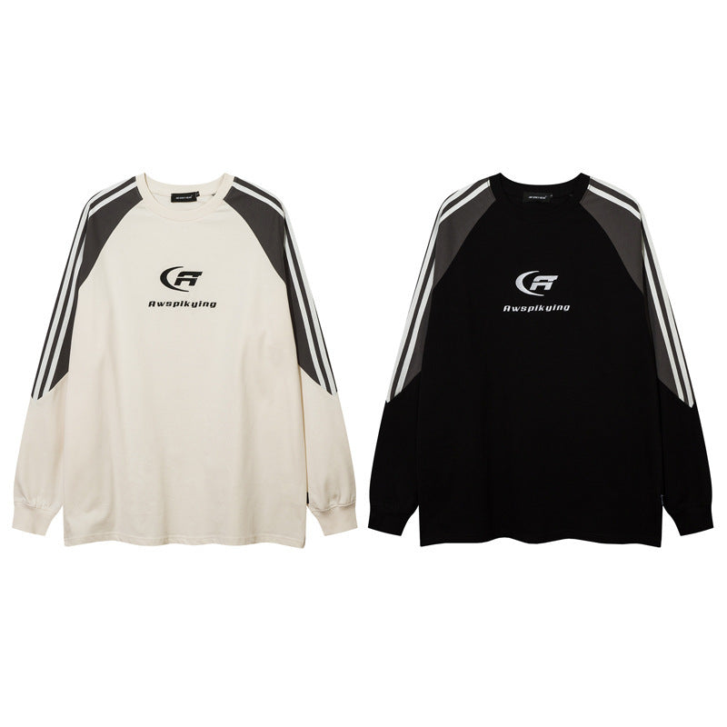 【2color/Unisex】Urban Sport Contrast Long T-shirt　mry000997