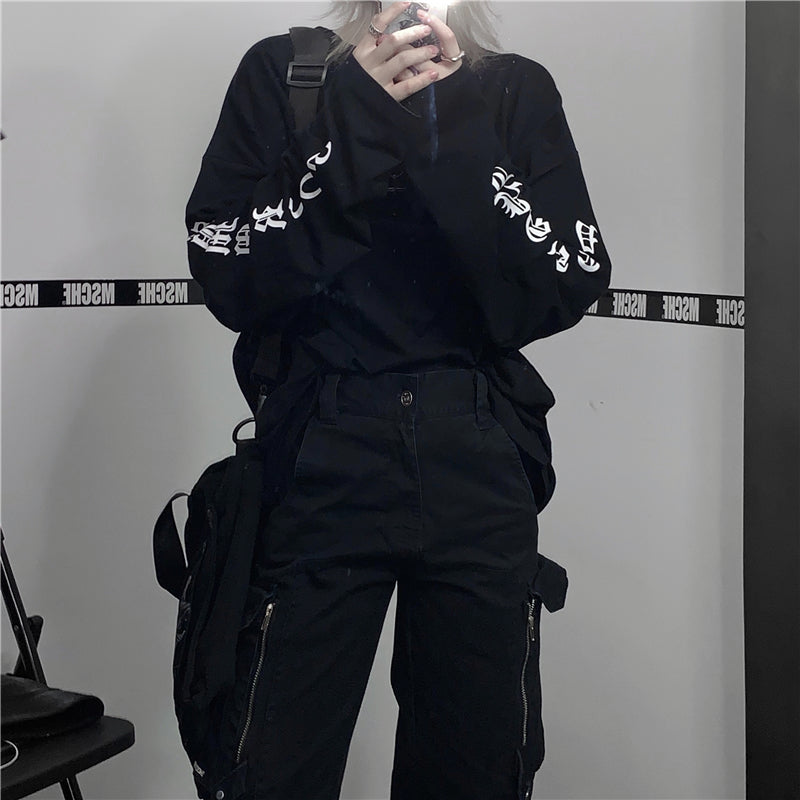 スリーブプリント　Tシャツ　ストリート　mry000329