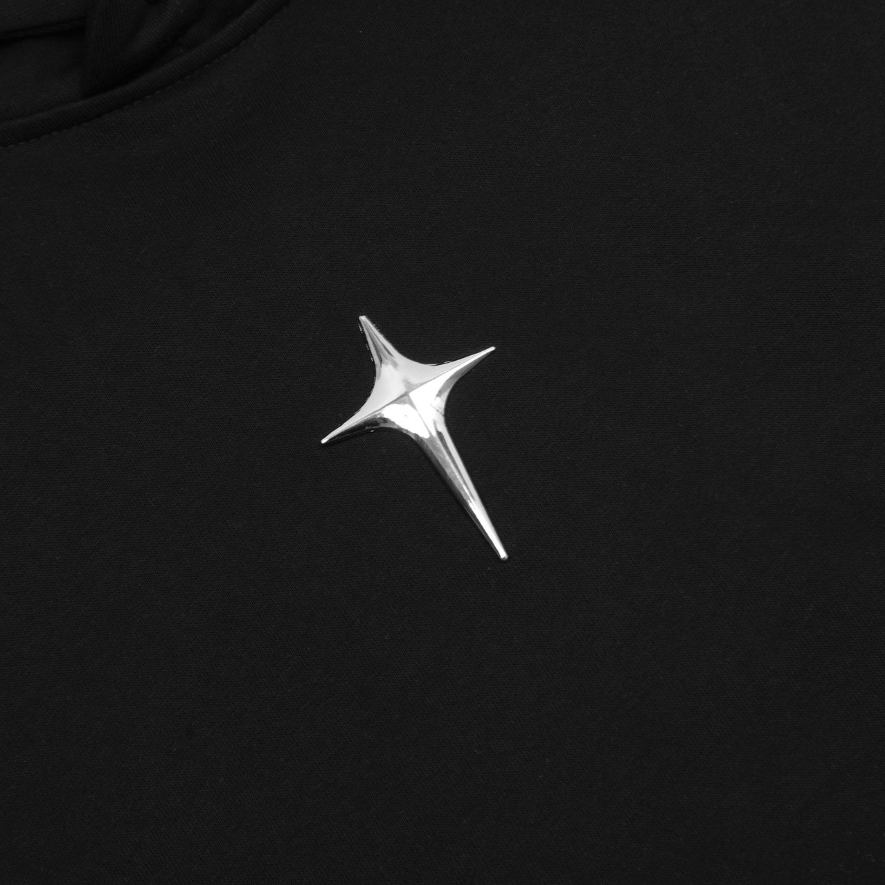 【Unisex/2color】Cross Metallic Design Black Hoodie mry001621