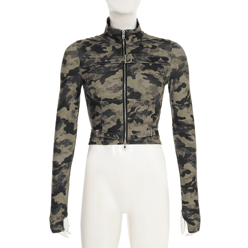 Military Chic Cropped Hoodie mry001639