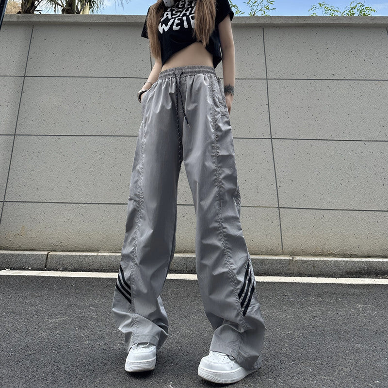 2カラー展開 2023SS ハイストリート スプライシング ルーズ ストレート パンツ ユニセックス 韓国ストリート 韓国カジュアル　mry000911