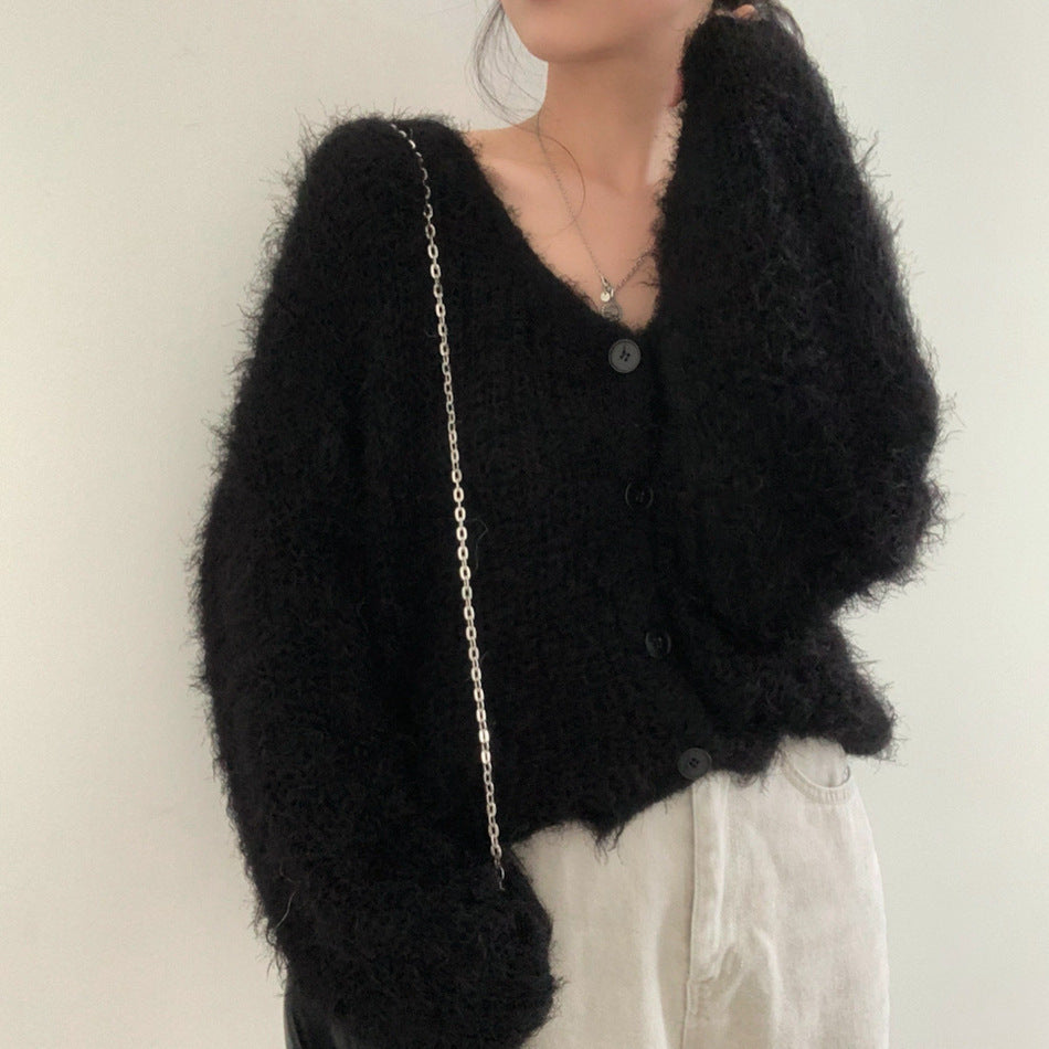 3カラー展開 フェザーニットカーディガン mry001499